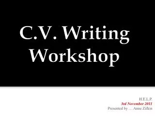 C.V. Writing Workshop