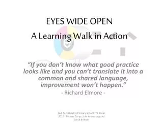 EYES WIDE OPEN A Learning Walk in Action