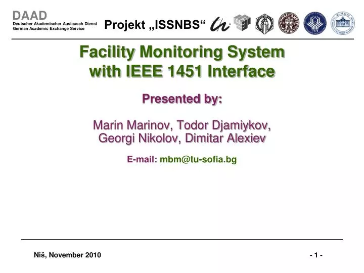 facility monitoring system with ieee 1451 interface