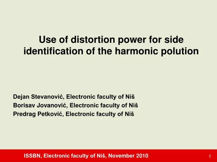 use of distortion power for side identification of the harmonic polution
