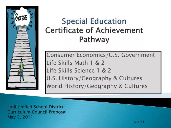 special education certificate of achievement pathway