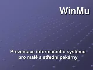 prezentace informa n ho syst mu pro mal a st edn pek rny