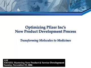 Optimizing Pfizer Inc’s New Product Development Process