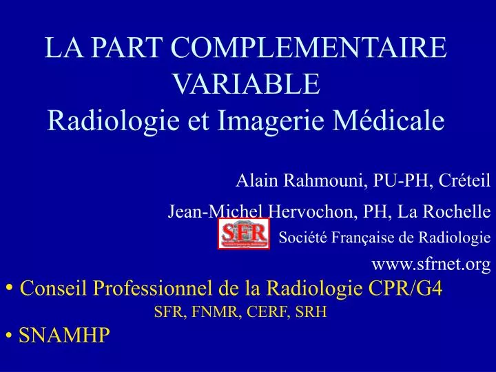 la part complementaire variable radiologie et imagerie m dicale