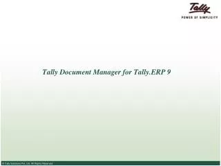 Tally Document Manager for Tally.ERP 9