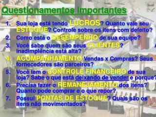 questionamentos importantes