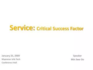 Service: Critical Success Factor
