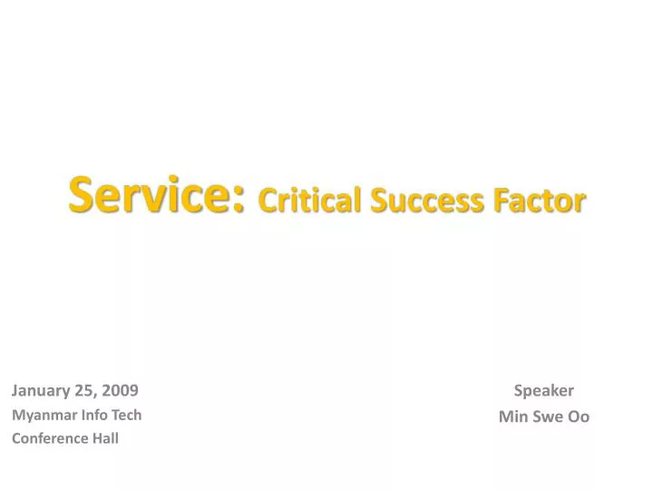 service critical success factor