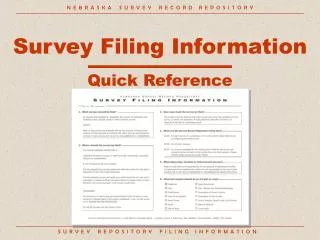 Survey Filing Information