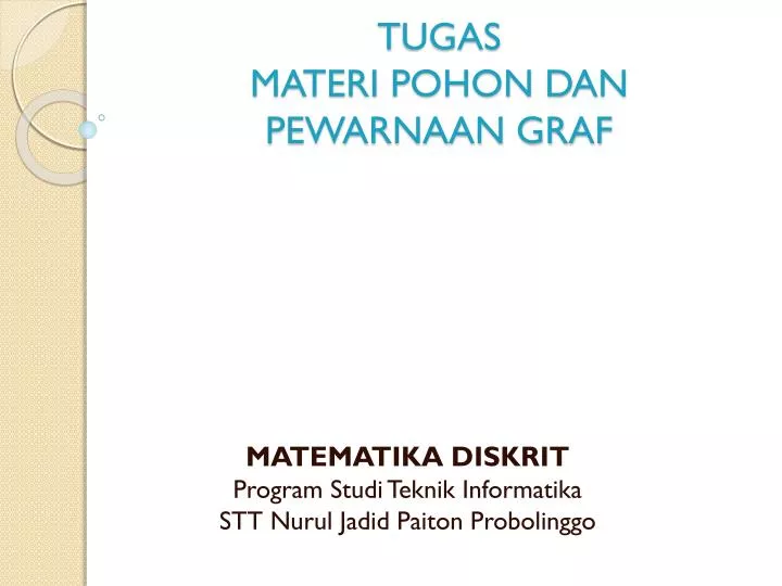 t ugas materi pohon dan pewarnaan graf