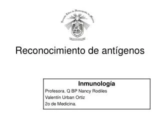 reconocimiento de ant genos