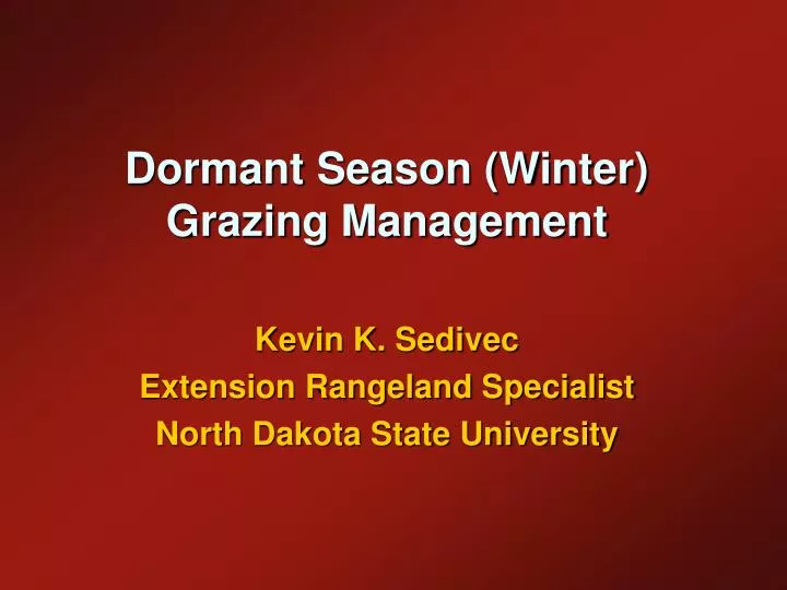 dormant season winter grazing management
