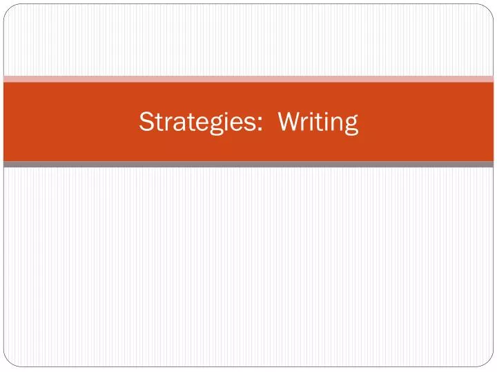 strategies writing