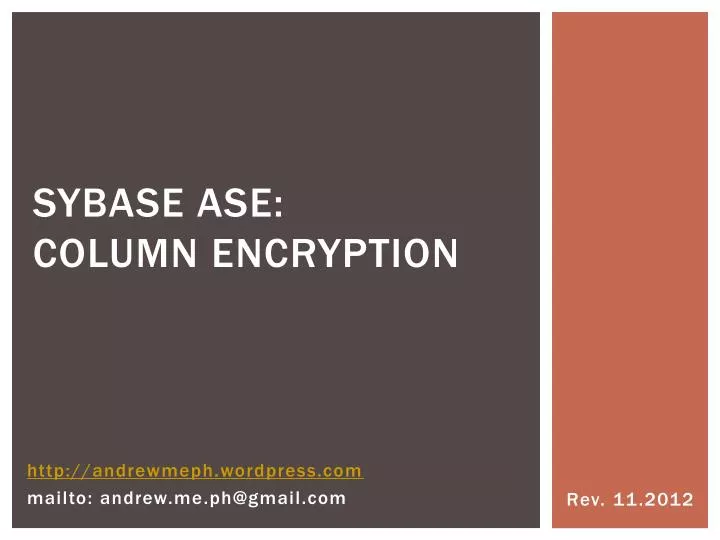 sybase ase column encryption