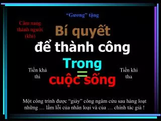 b quy t th nh c ng trong cu c s ng