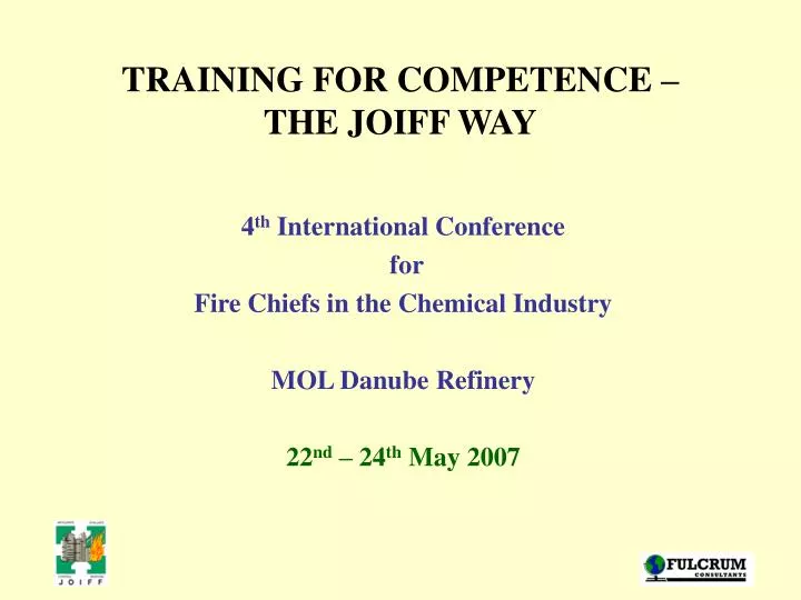 training for competence the joiff way