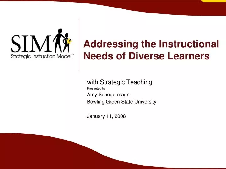 addressing the instructional needs of diverse learners