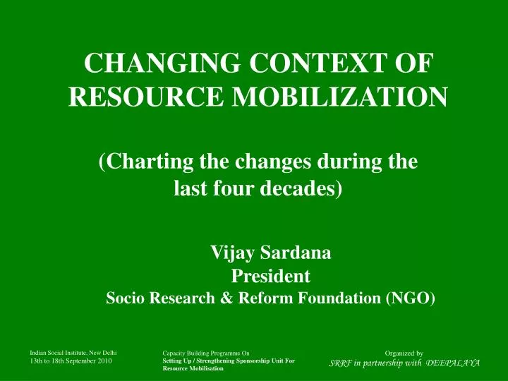 changing context of resource mobilization