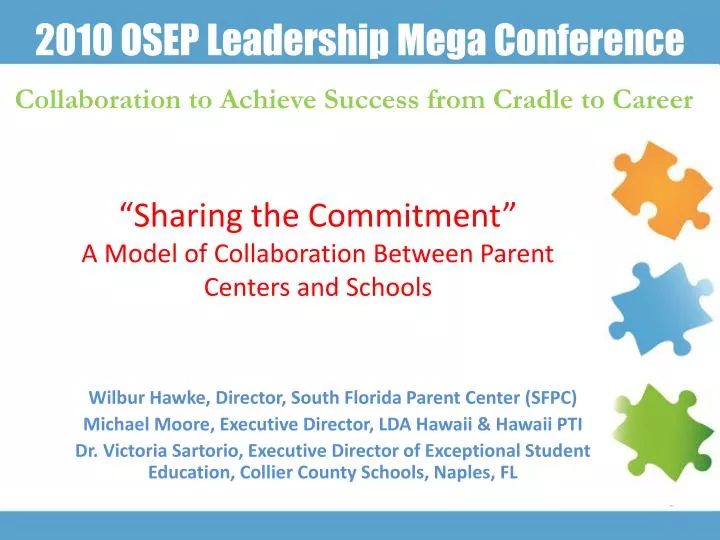 sharing the commitment a model of collaboration between parent centers and schools