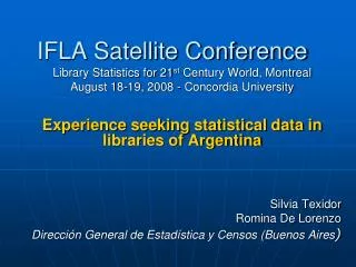 IFLA Satellite Conference