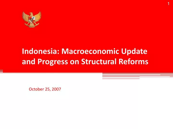 indonesia macroeconomic update and progress on structural reforms