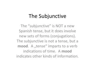 The Subjunctive