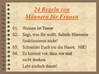 24 regeln von m nnern f r frauen
