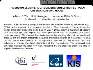 THE SODIUM EXOSPHERE OF MERCURY: COMPARISON BETWEEN OBSERVATIONS AND MODEL