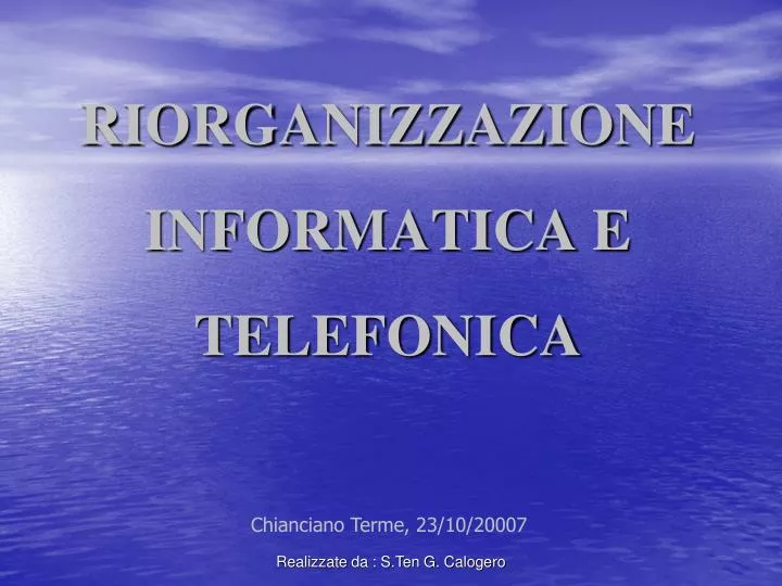 riorganizzazione informatica e telefonica