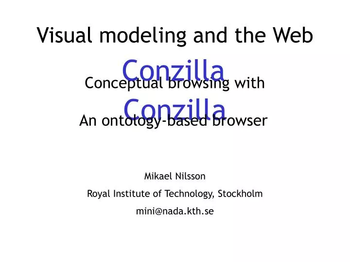 visual modeling and the web conceptual browsing with conzilla