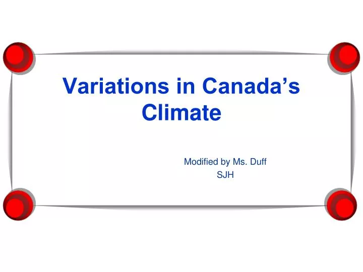 variations in canada s climate