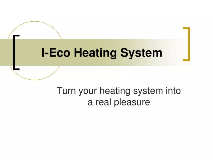 i eco heating system