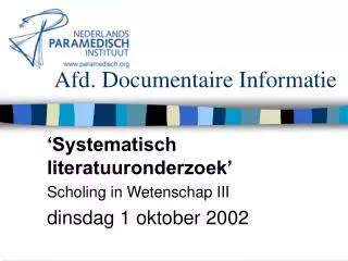 afd documentaire informatie