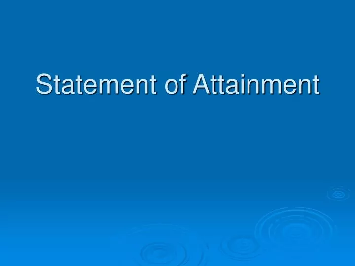 statement of attainment