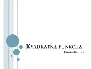kvadratna funkcija