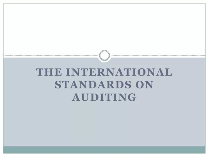 the international standards on auditing