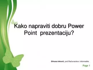 kako napraviti dobru power point prezentaciju