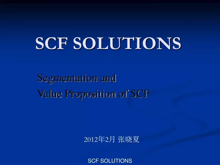scf solutions