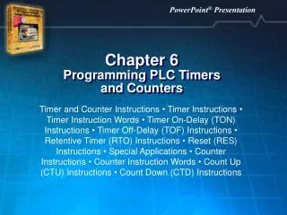 Chapter 6 Programming PLC Timers and Counters