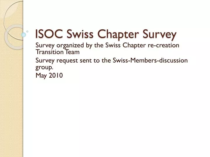 isoc swiss chapter survey