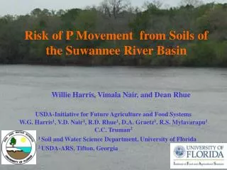 Risk of P Movement from Soils of the Suwannee River Basin