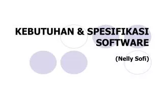 kebutuhan spesifikasi software