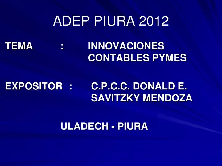 adep piura 2012