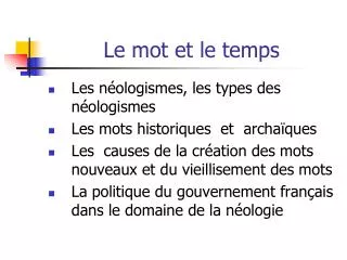 le mot et le temps