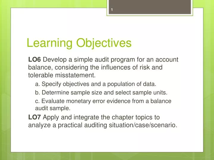 learning objectives