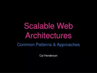 Scalable Web Architectures