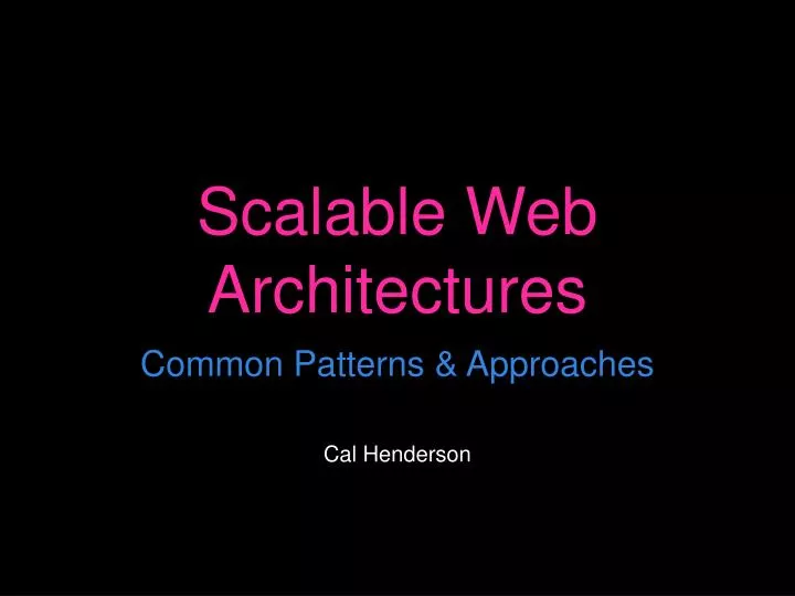 scalable web architectures