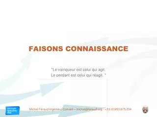 faisons connaissance