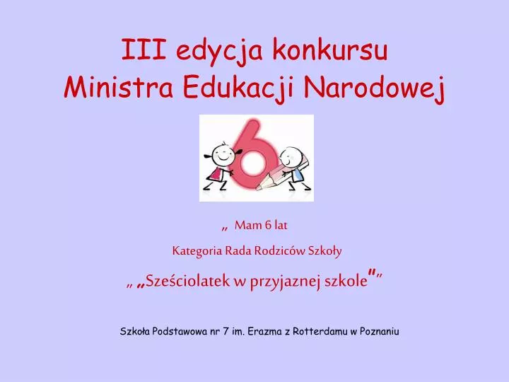 iii edycja konkursu ministra edukacji narodowej