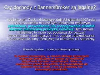 Czy dochody z BannersBroker są legalne?
